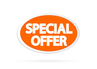 Special Offer, sale tag design template, discount banner, vector illustration
