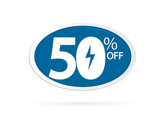 Flash Sale, banner design template, discount tag, 50% off, vector illustration