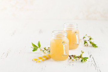 Homemade fresh pulpy apple juice