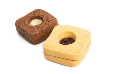 italian square cookies isolated
