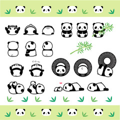 パンダ・パンダ親子・笹詰め合わせ