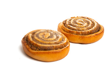 swiss pastry with nuts isolated