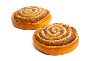 Fototapeta premium swiss pastry with nuts isolated