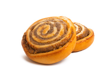 swiss pastry with nuts isolated