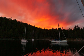 Sunset in Grace Harbour, BC, PNW