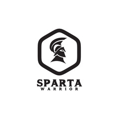 Sparta warrior logo design vector template