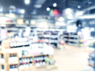 Blur background with bokeh of Supermarket store