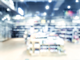 Blur background with bokeh of Supermarket store