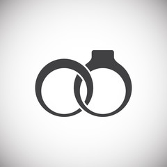 Wedding ring icon on background for graphic and web design. Simple illustration. Internet concept symbol for website button or mobile app.