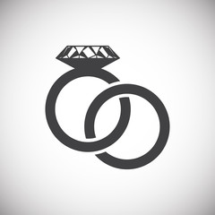 Wedding ring icon on background for graphic and web design. Simple illustration. Internet concept symbol for website button or mobile app.