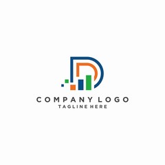 digital analytics letter d logo vector icon ilustration