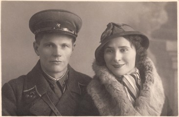 Photo red Army officer and wife,circa 1940