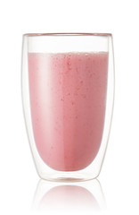 strawberry smoothie in glass