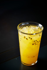 Passion fruit juice in glass