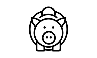 Piggy bank icon for saving and financial management