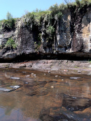 River in front of the cave