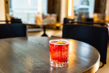 cocktail with orange in the restaurant