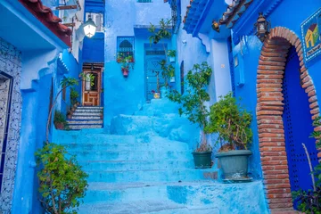 Papier Peint photo Lavable Maroc 青い街「シャウエン」