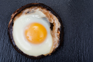 Brunch Style Portobello Mushroom Baked Eggs. Stuffed Mushrooms.