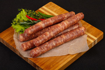 Pork sausages for grill