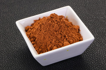 Cocoa powder in the bowl