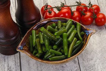 Green beans in the bowl