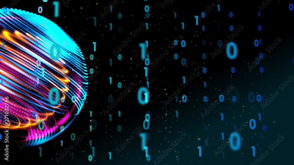 Wall mural smart startup business strategy technology in future digital world, digital world cyber space galaxy