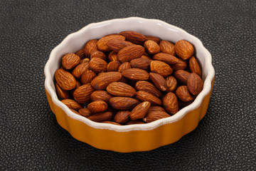Almonds nuts heap