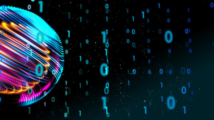 Smart startup business strategy technology in future digital world, digital world cyber space galaxy star future innovation technology abstract presentation background concept, 3D Rendering.