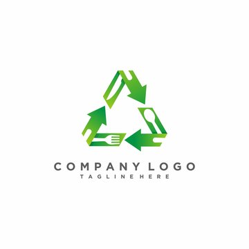 recycling food logo vector icon ilustration