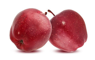 Fresh red apple isolated on white background with clipping path