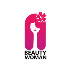 Beauty Woman Logo Template Design Vector, Emblem, Design Concept, Creative Symbol, Icon