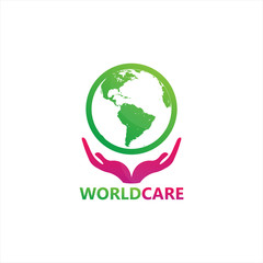 World Care Logo Template Design Vector, Emblem, Design Concept, Creative Symbol, Icon