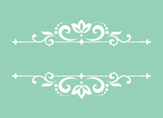 Vintage green element. Graphic vector design. Damask graphic ornament