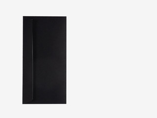 Black envelope on a white background
