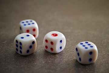 dices on black background