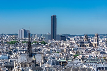 Paris, panorama of the city, with the Sainte-Chapelle, the Conciergerie, the Saint-Sulpice church,...