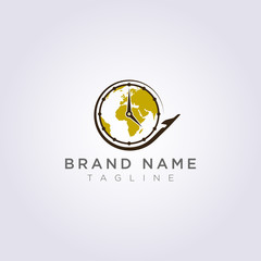 Airplane Logo Design that circles the clock for your Business or Brand