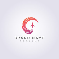 Logo Design Combined circular leaves with abstract shapes and planes for your Business or Brand