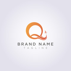 Logo Design combines the letter Q with the plane for your Business or Brand