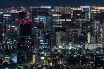 東京の都市風景　池袋から見る大手町方向の夜景