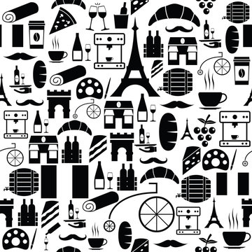 french seamless pattern background icon.