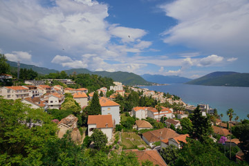 Fototapeta na wymiar Perast is an ancient city in Montenegro. Located on the shores of the Kotor Bay of the Adriatic Sea, a few kilometers north-west of Kotor