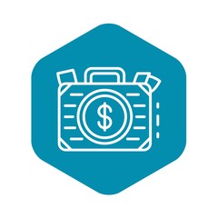 Corruption money case icon. Outline corruption money case vector icon for web design isolated on white background