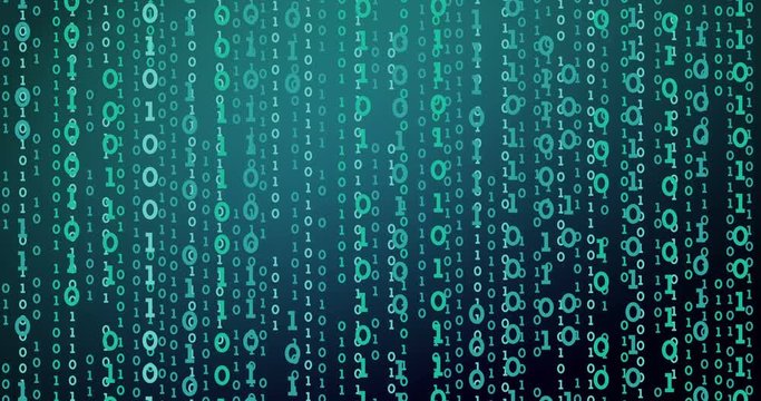 The blue matrix on a black background