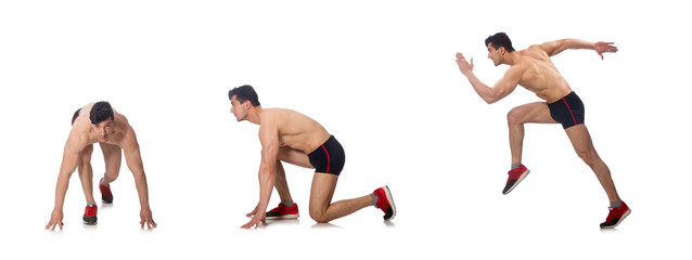Muscular man isolated on the white background