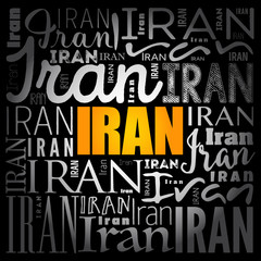 Iran wallpaper word cloud, travel concept background