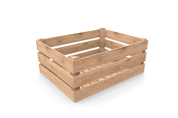 Crate on background. Wooden box. 3D rendering