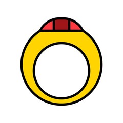 Ring vector icon, filled style editable outline