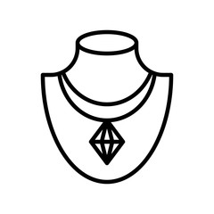 Necklace vector illustration, Isolated line style icon